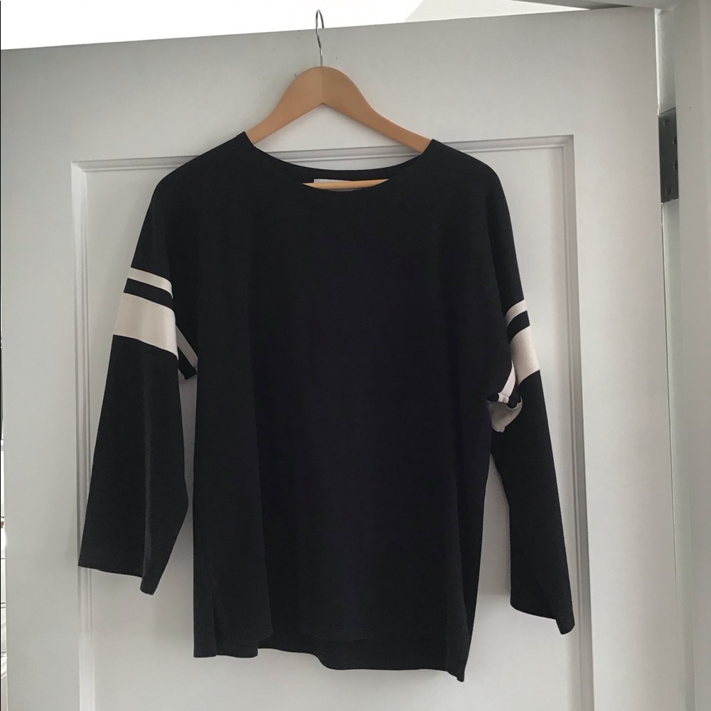 La Ligne Varsity Tee Black White